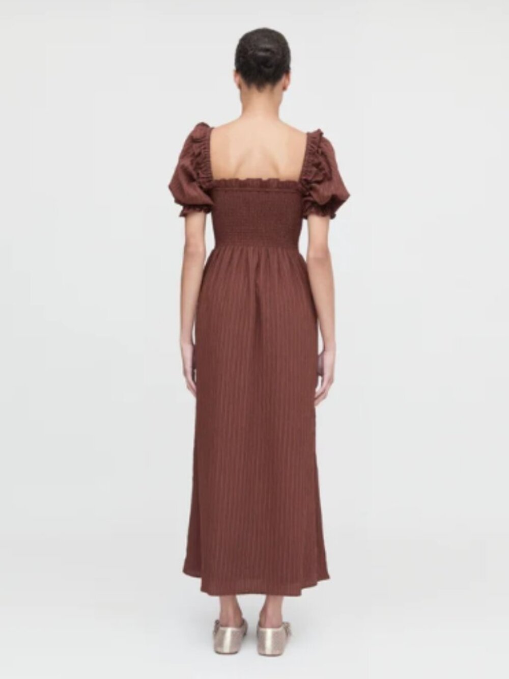 The Scarlett Nap Dress - Chocolate Tonal Seersucker - Picture 7 of 8